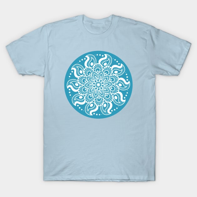 Winter Blue Mandala Design T-Shirt by FreeSpiritMeg